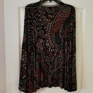 Ladria V-neck Crepe Jersey Knit Top XL